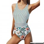 Vicbovo Clearance Womens One Piece Swimsuit Lilies Print Tank Top Backless High Waist Zipper Swimwear Bathing Suits White B07NSLHCGD
